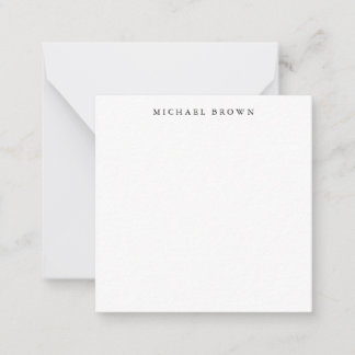 Black White Unique Classical Elegant Plain Note Card