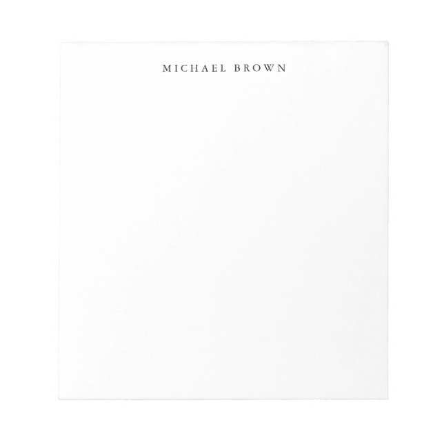 Black White Unique Classical Elegant Plain Notepad (Front)