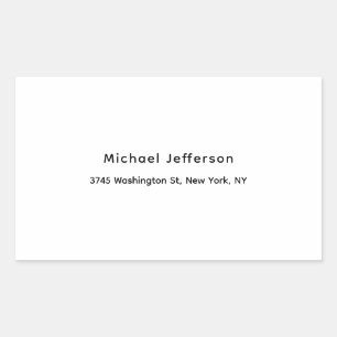 Black White Unique Classical Elegant Plain Rectangular Sticker