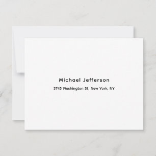 Black White Unique Classical Elegant Plain RSVP Card