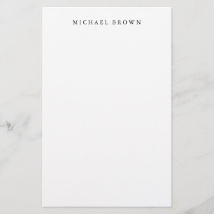Black White Unique Classical Elegant Plain Stationery