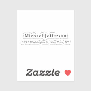 Black White Unique Classical Elegant Plain Sticker