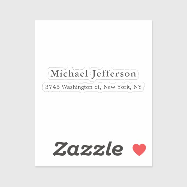 Black White Unique Classical Elegant Plain Sticker (Sheet)