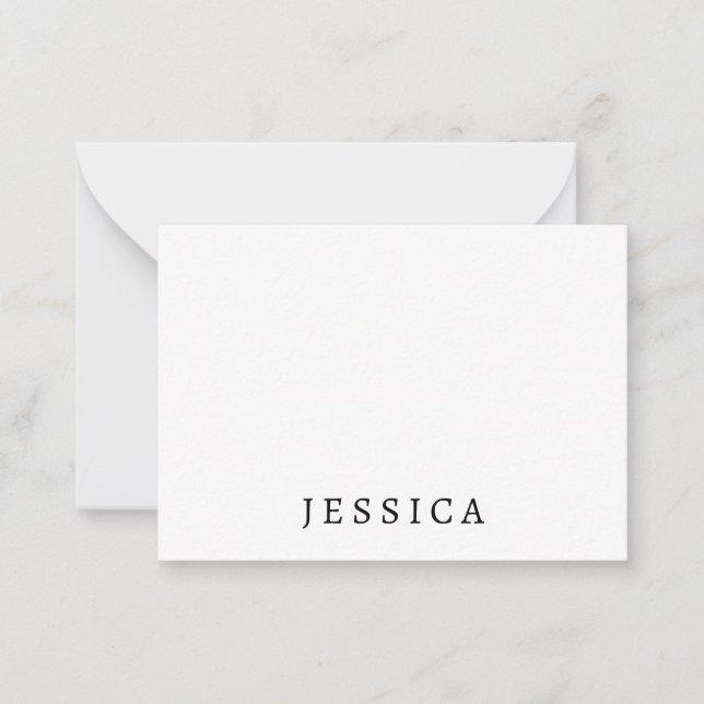 Black White Unique Classical Professional Name Note Card (Front)