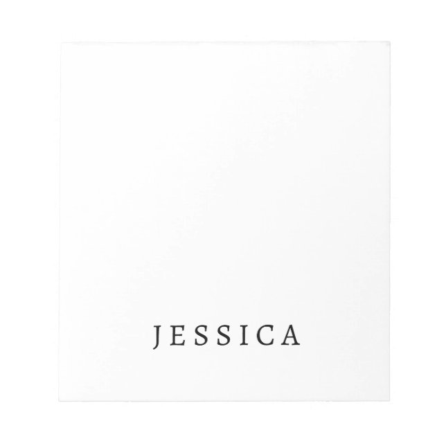 Black White Unique Classical Professional Name Notepad (Front)