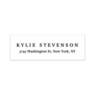 Black White Unique Classical Return Address Label Self-inking Stamp