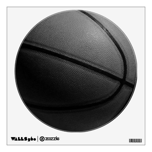 Black White Unique Modern Basketball Wall Decal (Front)