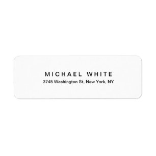 Black White Unique Modern Minimalist Plain Label