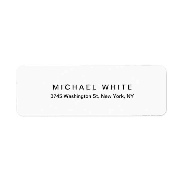 Black White Unique Modern Minimalist Plain Label (Front)