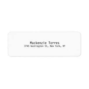 Black & White Unique Modern Plain Label