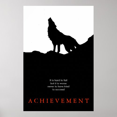 Black White Unique Motivational Poster Print