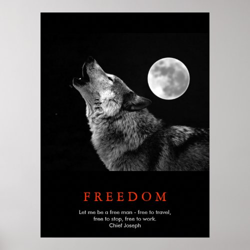 Black White Unique Motivational Wolf Howls Print