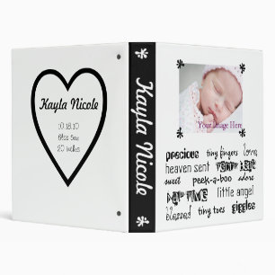 Black & White Unisex Baby Book 3 Ring Binder