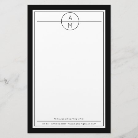Black |white Unisex Minimalist Modern Professional Stationery