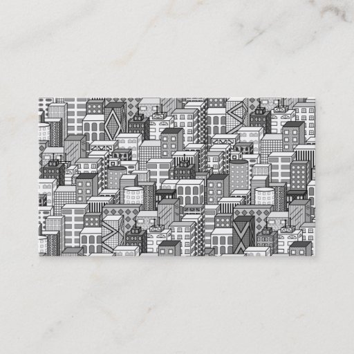 Customizable Black & White Vector Cityscape Business Card Templates