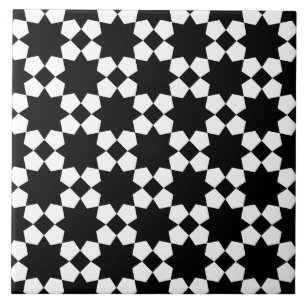 Black &white vector seamless pattern ceramic tile