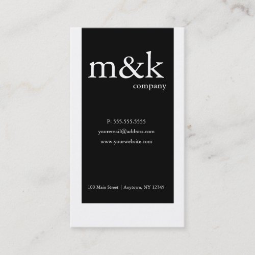 Black &amp; White Vertical Company or Personal Business Card Templates