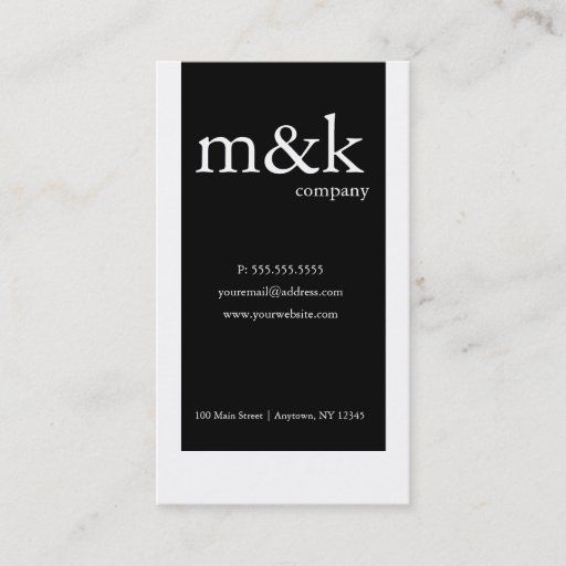 Customizable Black &amp; White Vertical Company or Personal Business Card Templates