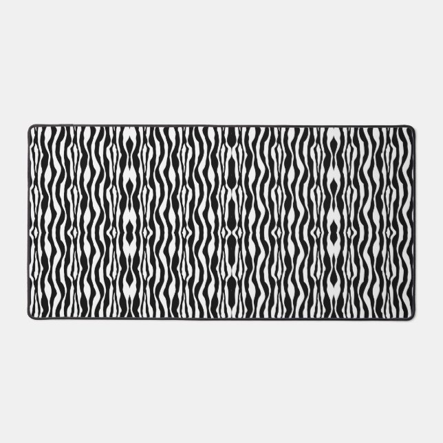 Black White Vertical Lines Artistic Design Desk Mat (Front)