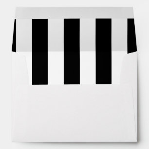 Black White Vertical Stripes Liner Envelope