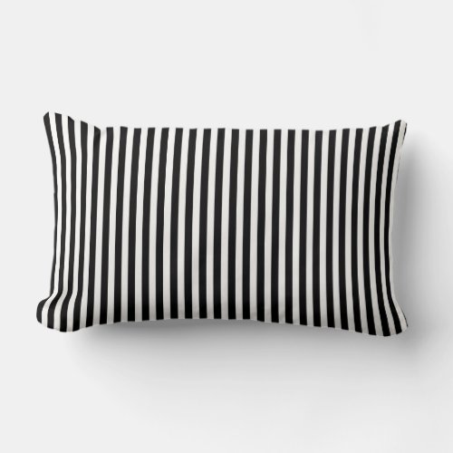 Black White Vertical Stripes Striped Pattern Chic Lumbar Pillow