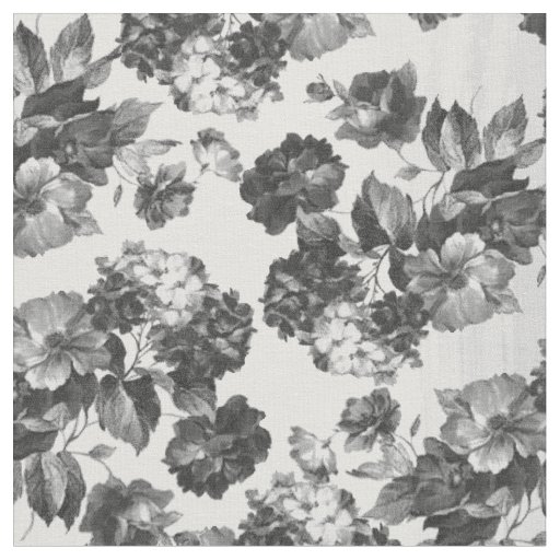 black and white vintage floral fabric