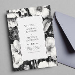 Black White Vintage Botanical Dark Floral Wedding Invitation<br><div class="desc">Surprise your friends & family with this cool invitation featuring black and white vintage floral and custom text. Easily add your details by clicking on the "personalize this template" option.</div>