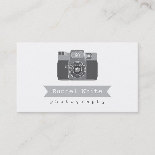 Customizable Black &amp; White Vintage Camera Biz Card Business Card Template