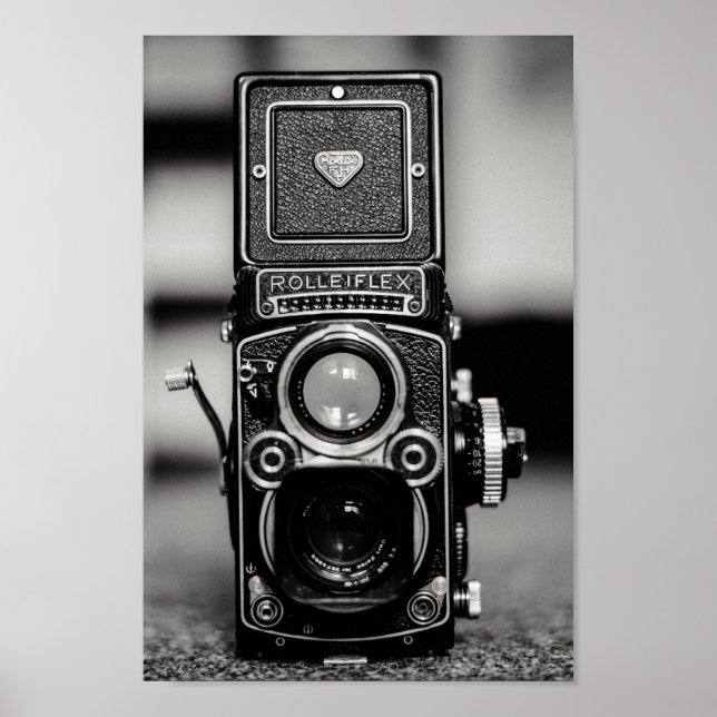 Black & white vintage camera poster (Front)
