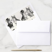 Black & White Vintage Corgis Getting Married