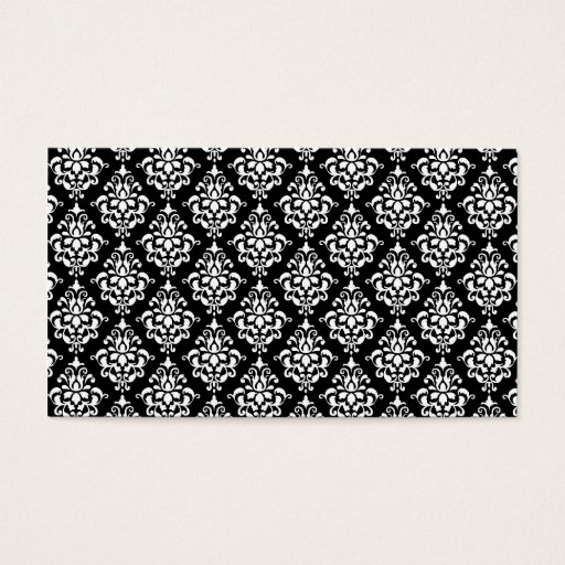 Customizable Black White Vintage Damask Pattern 1 Business Cards