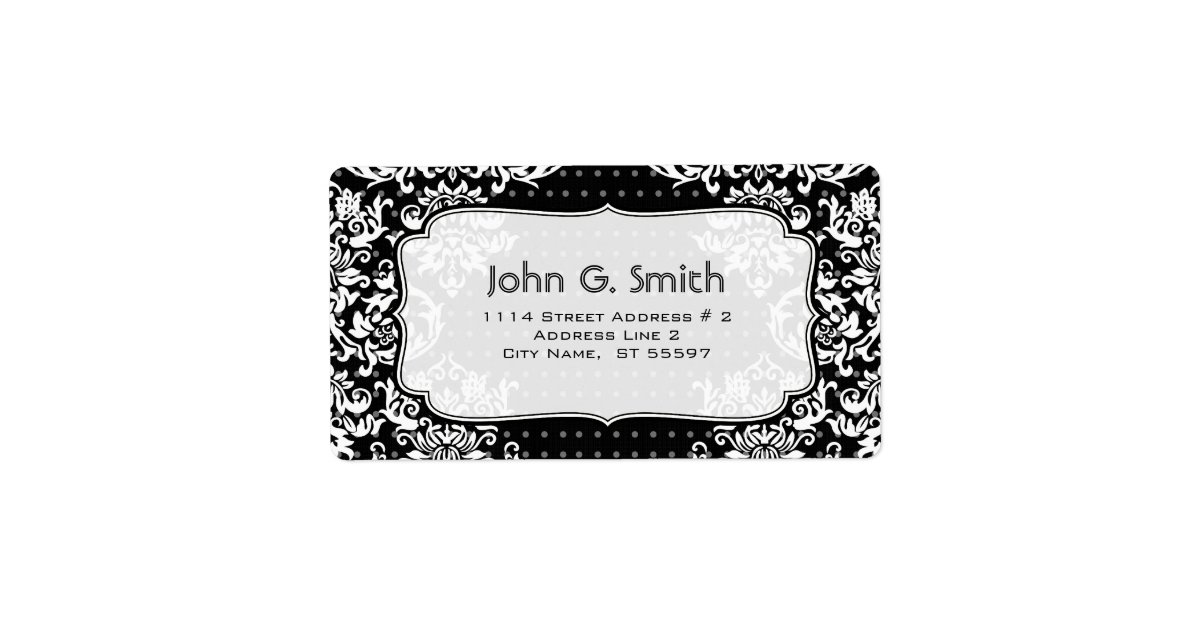 Black White Vintage Floral Design Lable Template Label Zazzle