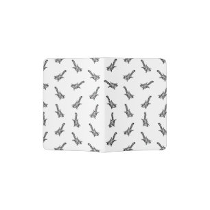 Black & White Vintage Flying Squirrels Pattern Passport Holder