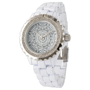 Black & White Vintage Fractal Kaleidoscope Watch