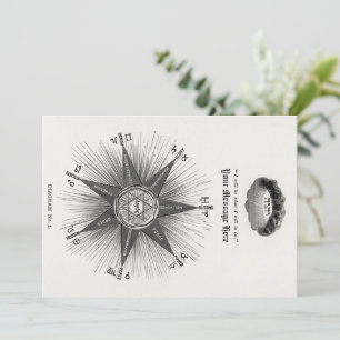 Black White Vintage Horoscope zodiac, astrology Invitation