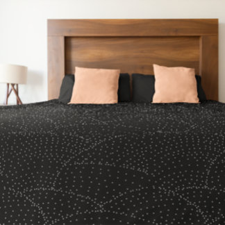 Black & White Vintage MCM Geometric Wave any color Fleece Blanket