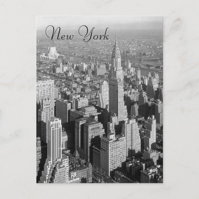 Black & White Vintage New York City Postcard (Front)