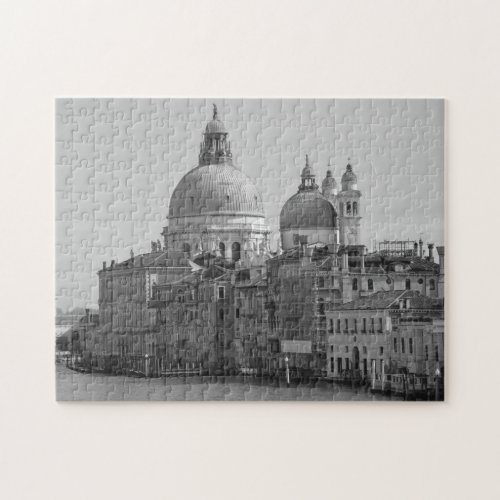 Black White Vintage Saint Mark Venice Canal Travel Jigsaw Puzzle