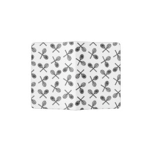 Black & White Vintage Tennis Rackets Racquets Passport Holder