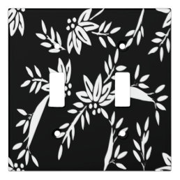 Black &amp; White Vintage Trendy Art Deco Floral  Light Switch Cover