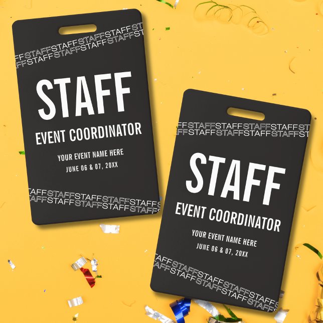 Black White VIP All Access Pass Staff Badge (Creator Uploaded)