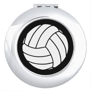 Black/White Volleyball Ball on Black Mirror For Makeup