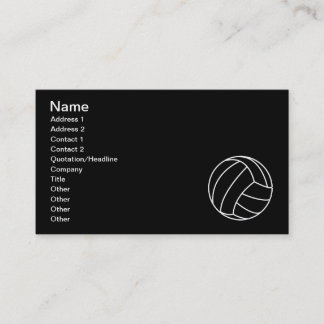 BLACK & WHITE VOLLEYBALL summer sports beach fun Business Card