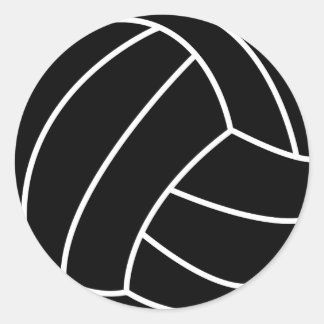 BLACK & WHITE VOLLEYBALL summer sports beach fun Classic Round Sticker