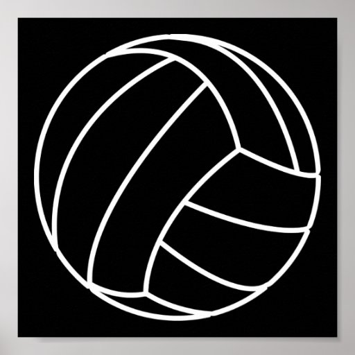 BLACK & WHITE VOLLEYBALL summer sports beach fun Poster | Zazzle