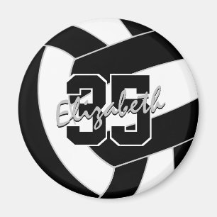 black white volleyball team colors gifts magnet
