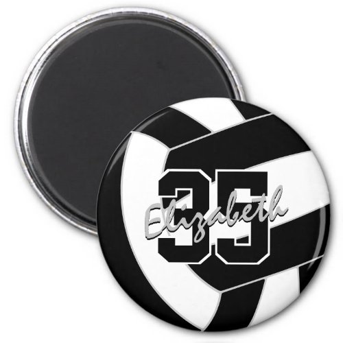 black white volleyball team colors gifts magnet