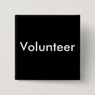 Black White Volunteer Button