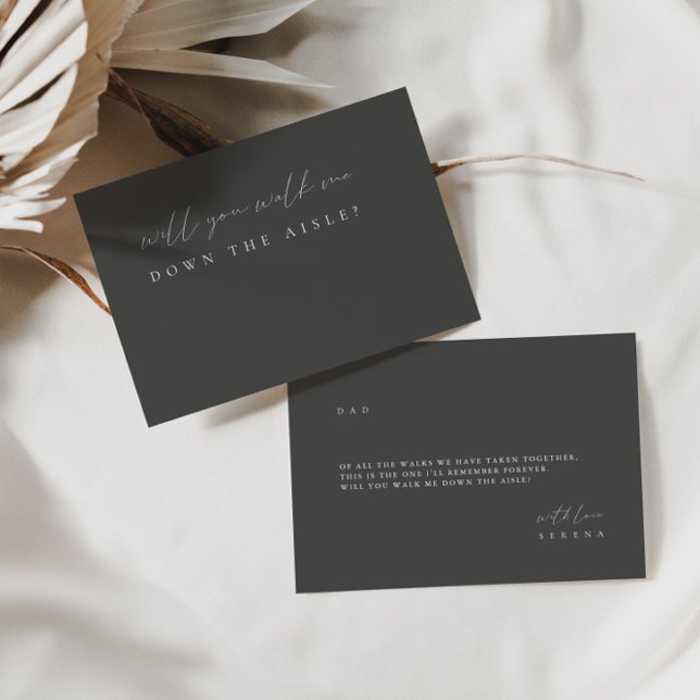 Black & White Walk Me Down The Aisle Proposal Card (Creator Uploaded)