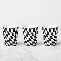 Black & White Warped Checkered Checkerboard